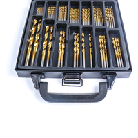 Jeu de 99 forets hélicoïdaux en acier rapide revêtus de titane, norme DIN338, 1-20 mm, pour percer le métal, le bois et le plastique