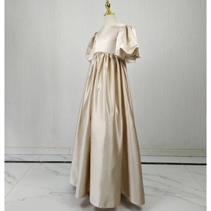 Vestidos de Niña de las Flores para Boda, Personalizados, de Satén, Largos hasta el Suelo, Estilo Línea A, Elegantes, Sencillos, para <span class=keywords><strong>Primera</strong></span> Comunión, Banquete o Baile - Product Image 2