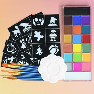 Pintura Corporal y Facial <span class=keywords><strong>para</strong></span> Niños, 20 <span class=keywords><strong>Colores</strong></span>, Kit <span class=keywords><strong>de</strong></span> Pintura Facial No Tóxica con Plantillas, Pinceles y <span class=keywords><strong>Paleta</strong></span> - Product Image 2