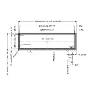 8.8 Inch 1280x320 High Brightness Display 1000nits IPS LVDS TFT LCD Display With Capacitive Touch - Product Image 1
