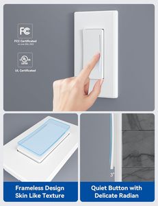 Elegrp USA 120V AC ánh sáng cảm ứng Dimmer tường chuyển đổi bền PC vấn đề nhà thông minh điện wifi tuya chuyển đổi thông minh - Product Image 5