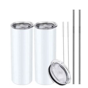 Gobelet isotherme à double paroi pour sublimation, 12oz 16oz 20oz, en verre transparent type globe à neige, pour café froid DIY, avec couvercle en bambou et paille - Product Image 6