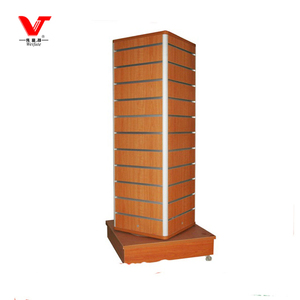 Customized <strong>White</strong> 4 Sided Revolving Slatwall <strong>Display</strong> <strong>Unit</strong> - Product Image 5