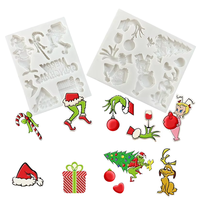 Bas de Noël du fabricant chinois Candy Cane Pattern Moule à chocolat en silicone Forme carrée pour la décoration de gâteaux