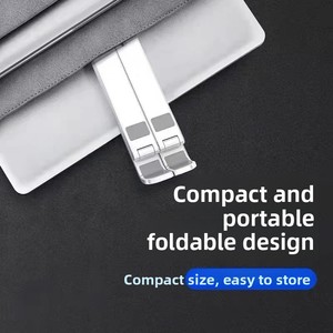 Supporto Pieghevole <span class=keywords><strong>Portatile</strong></span> per Laptop e Notebook, Regolabile in Altezza, Dissipazione del Calore, Supporto per <span class=keywords><strong>Tablet</strong></span> con Porta Telefono - Product Image 4