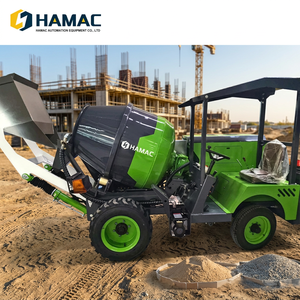 เครื่องผสมปูนซีเมนต์แบบพกพา HAMAC ใช้เครื่องยนต์ดีเซล พร้อมปั๊มคอนกรีต ผลิตภาพ 2 ตัน/ชม. รถตักไฮดรอลิกขนาดเล็กสำหรับงานก่อสร้าง - Product Image 3