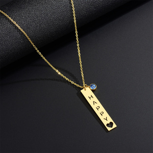 Ciondolo in zircone lungo <span class=keywords><strong>con</strong></span> <span class=keywords><strong>nome</strong></span> fai da te di Design a cuore e nicchia scavato collana creativa - Product Image 3