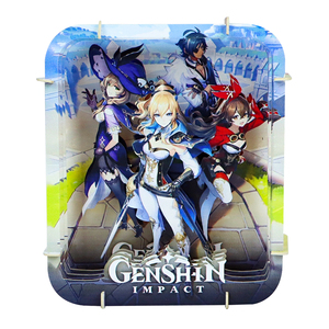 ตัวต่อกระดาษแข็งเลเซอร์คัท 4 ชั้น ตัวละครเกม Genshin Impact สำหรับตกแต่งโต๊ะทำงานและตู้โชว์สะสม - Product Image 1