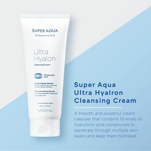 Crème nettoyante Missha Super Aqua Ultra Hyalron 200 ml, hydratant pour peaux sensibles, nettoyant visage - Product Image 2