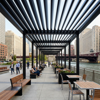Pérgola de Aleación de Aluminio para Ambientes Salinados, Techo de Láminas Impermeable, Gazebo Resistente a la Corrosión, Pabellón para Resorts en Islas de Filipinas Lcy