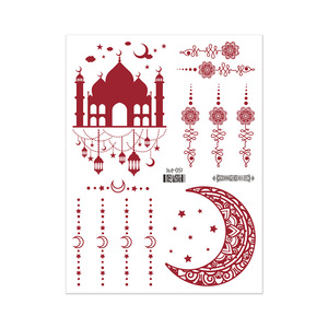Eid Moon Stars adesivi temporanei del tatuaggio <span class=keywords><strong>per</strong></span> Eid Ramadan Party Body Art impermeabile orecchio dito polso tatuaggio a mano - Product Image 2