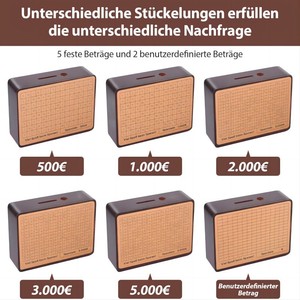 Tirelire populaire transfrontalière avec compteur - Tirelire en bois / Boîte d'épargne pour pièces de monnaie - Artisanat en bois massif - Product Image 4