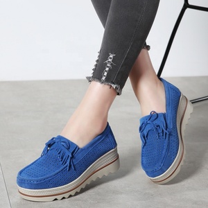 <span class=keywords><strong>Scarpe</strong></span> da <span class=keywords><strong>Infermiera</strong></span> con Rialzo, Mocassini con Plateau per Donna, <span class=keywords><strong>Scarpe</strong></span> Casual in Pelle Scamosciata con Zeppa, Slip-on, <span class=keywords><strong>Scarpe</strong></span> Basse da Donna - Product Image 4