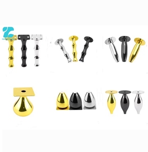 Pieds de canapé décoratifs en métal robuste, pieds de remplacement modernes pour meubles, or, noir, chrome, pour canapé, hôtel et usage extérieur - Product Image 1