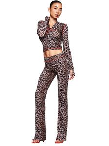 Conjunto de Dos Piezas para Mujer: Sudadera con Capucha, Estampado, Manga Larga y Orificios para Pulgares, con Pantalones Ligeramente Acampanados - Product Image 6