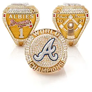 Linghu Custom Youth Sports Champion Ring Youth Baseball Championship Rings 2021 Replicate Official Atlanta Braves Ring
