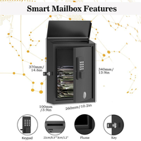 Boîte aux lettres murale intelligente en métal grande capacité boîte aux lettres numérique e-lock conception moderne résistante aux intempéries étanche à l'extérieur