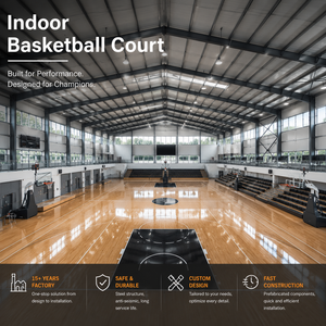Edificio para Cancha de Baloncesto Interior, Estructura de Acero, Aislamiento PIR de 100 mm, Certificado CE, Diseño de Gran Vano Libre - Product Image 1