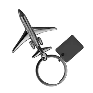 Gantungan Kunci pesawat udara 3d logam, Gantungan Kunci pesawat terbang perak, hadiah perjalanan, gantungan kunci produsen kustom
