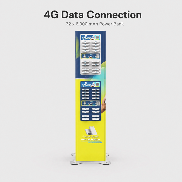 Y2Power EXO 32 Power Bank Rental Station (with 32 Power Bank) 4G IoT Floor Standing Sharing Power Bank Vending Machine