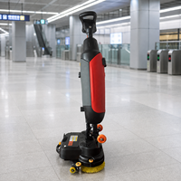 Autolaveuse Commerciale Compacte à Double Brosse, Autolaveuse à Conduite Manuelle avec Aspiration, Entretien Facile pour Bureaux, Commerces et Ateliers