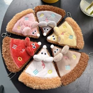 Llavero de <span class=keywords><strong>peluche</strong></span> personalizado al por mayor con diseño de ratón escondido en rebanada de queso, juguete masticable suave y chirriante para perros pequeños y gatos - Product Image 2