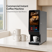 Machine à café instantanée industrielle 4 saveurs, distributeur de boissons chaudes et froides, grand bac de récupération des eaux usées, facile à nettoyer