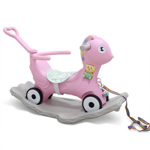 Dual-Purpose <b>Wooden</b> and Plastic Rocking Horse <b>Toy</b> for 1-6 Year Olds for Small Children 1-6 Years Infant Musical Instrument - Product Image 1