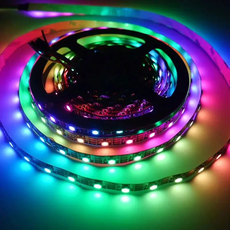 Addressable Led Rope Pixel Outdoor Dreamy Rainbow Color Thin Rgb Cintas Leds Dc 12v 5v Ws2811 Ws2812 5050 Led Strip Light String