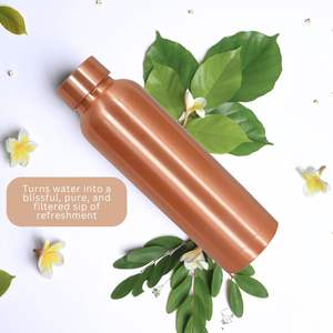 Elegante botella de agua de cobre de alta calidad, sin plástico, mantiene el agua fresca, ayuda a la Hidratación Diaria, viajes y estilos de vida activos - Product Image 4