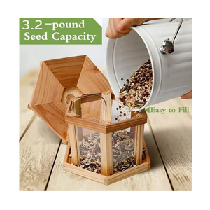 Casa per uccelli in legno all'aperto gabbia per allevamento a forma di esagono Gazebo mangiatoia per uccelli appesa gabbia per allevamento piccole gabbie per uccelli - Product Image 1