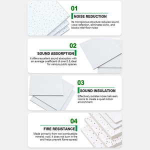 Pannello Acustico in Fibra Minerale con Grado di Protezione Antincendio Classe <span class=keywords><strong>A</strong></span> per Controsoffitti <span class=keywords><strong>a</strong></span> Sospensione con Profili <span class=keywords><strong>a</strong></span> T - Product Image 6