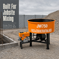 Malaxeur à ciment vertical JW750 Diesel 750L à bouche plate pour sable et travaux de construction