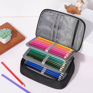 72 Holes Colored Lead Pencils Storage Bag Black Red Colors Large Capacity Case <b>Box</b> Holder School Supplies Stationery Student - Product Image 3