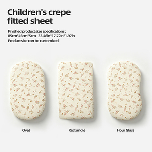 Lenzuolo per <span class=keywords><strong>Culla</strong></span> in Cotone Crepe a Doppio Strato 40S Traspirante 85x45x5cm, Coprimaterasso per <span class=keywords><strong>Culla</strong></span>, Biancheria da Letto per Neonati Standard Classe A - Product Image 3