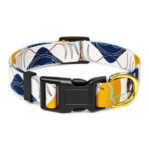 Collier pour chien en nylon à motif d'art abstrait personnalisé, boucle de collier réglable pour animaux de compagnie, impression par transfert thermique pour chiens de petite, moyenne et grande taille - Product Image 1