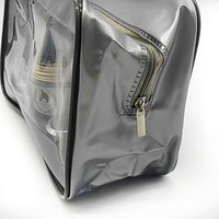 Trousse de maquillage de voyage étanche en PVC transparent avec logo personnalisé Trousse à cosmétiques colorée à la mode avec fermeture éclair