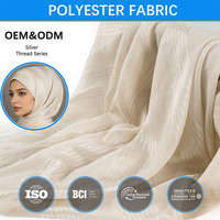 Tissu Hijab en Satin de Polyester Jacquard à Rayures Fil Argenté B9 Antistatique pour la Turquie et le Maroc – Mode Pudique, Toucher Doux