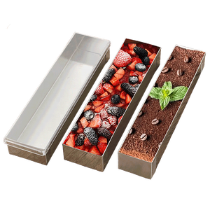 304 स्टेनलेस स्टील टिरामिसू केक मोल्ड आयताकार एक तरफ खोलने टिरामिसू पैन वर्ग टिरामिसू केक मोल्ड - Product Image 2