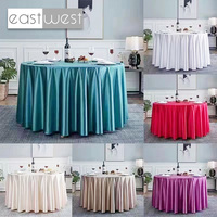 EAST WEST Modèles Explosifs Satin Diamètre 320 cm Couverture De Table Ronde Haute Qualité Tissu Doux Décoration De Mariage Nappe