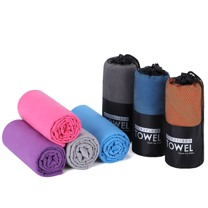 Microfiber Velours Sport Handdoek Gerecycled Plastic Suede Microvezel 200GSM Draagbare Fast Dry Sport Reizen Outdoor Camping Handdoek