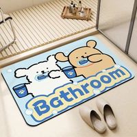 Tapis de bain en terre de diatomées au design cartoon Tapis d'entrée antidérapant à séchage rapide pour un usage domestique Résistant à la saleté