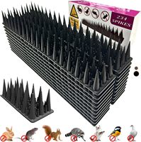 Paku Plastik Anti Burung, 20pcs/20ft, Hitam. Mengusir Burung/Merpati/Tupai Dari Beranda/Pengumpan/Halaman/Pagar. Taman Anti-Sarang/Tanjakan