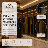 Armoire Haute avec Portes Vitrées, Cadre en Aluminium, Portes Battantes, Hauteur Totale du Sol au Plafond, Gain de Place, Taille Personnalisée pour Villa