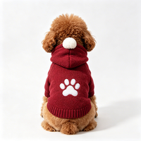 Pull douillet d'hiver pour chien, motif sapin de Noël rayé, col roulé tricoté, vêtements chauds pour chiot et chat