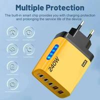 Pengisi Daya GaN 240W Berdaya Tinggi Multi Port Universal untuk Ponsel dan Laptop