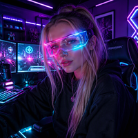 Lunettes en acrylique lumineuses à LED avec logo personnalisé, 2 LED multicolores, brillent dans le noir, pour garçons et filles, concerts, décorations de Noël et de fêtes