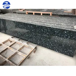 Grosir Lempengan Granit Mutiara Zamrud Batu Granit Biru Labrador Terpoles untuk Benchtop Worktop