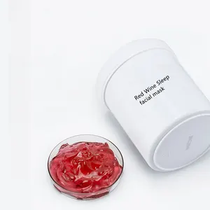 Private Label 1Kg 1000G Bulk Jelly Face Gel Wasvrije Rehydratatie Reparatie Nacht Polyfenol Rode Wijn Slaap Gezichtsmasker