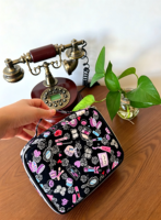 Trousse de Maquillage Portable Imprimée Motif Barbe à Papa Grande Capacité Imperméable Sac de Voyage Suspendu Pochette Cosmétique